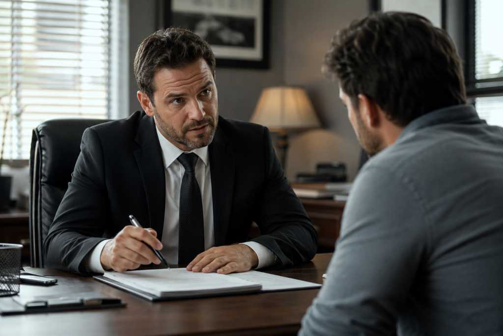 Bail Bondsman Helping Client
