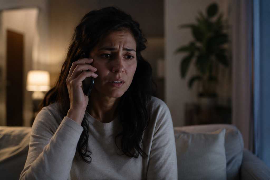 Woman Calling For Help At Night