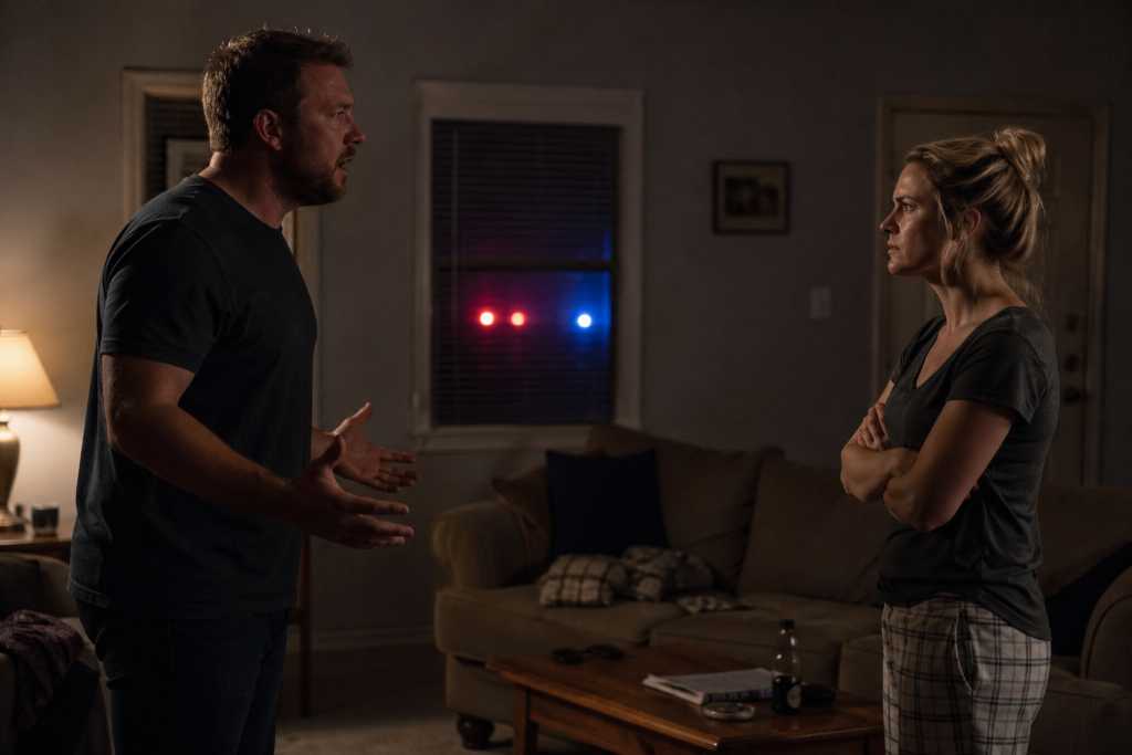 Tense standoff in a living room