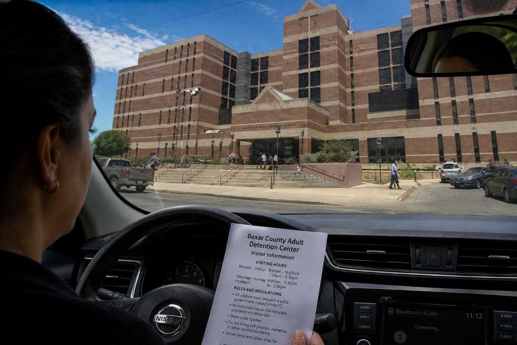 A Loved One Preparing to Visit inside the Bexar County Jail