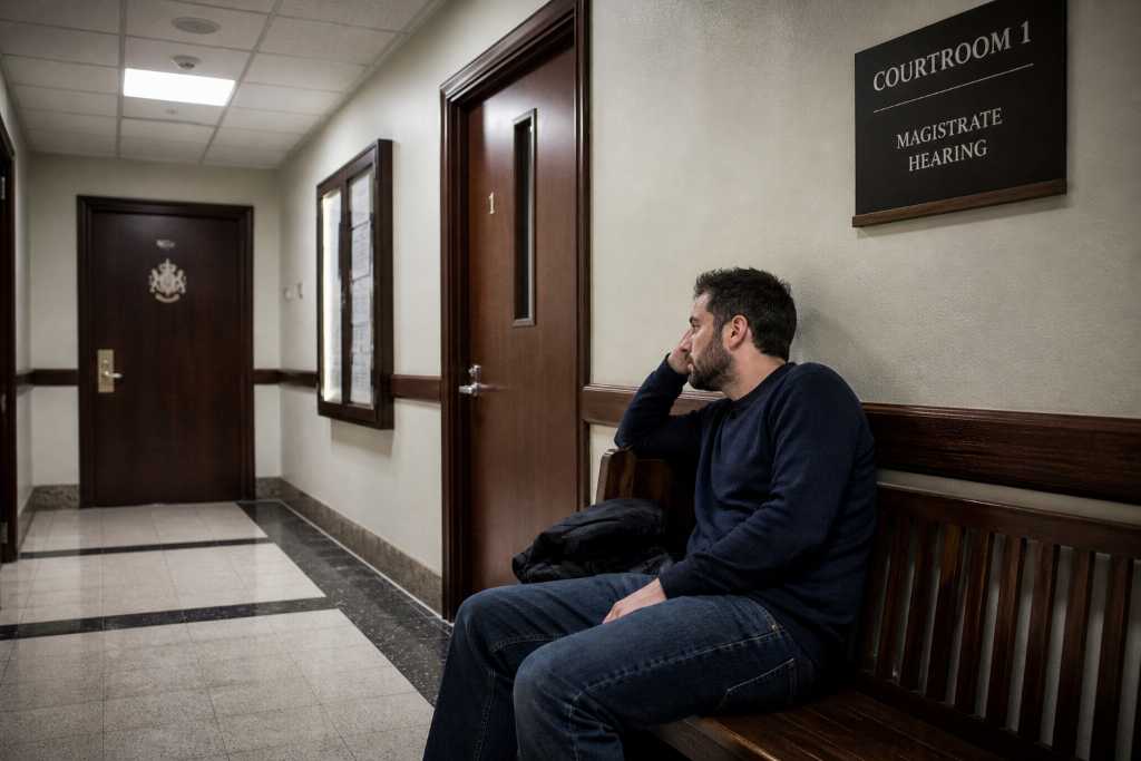 A guy waiting for a Magistrate Hearing