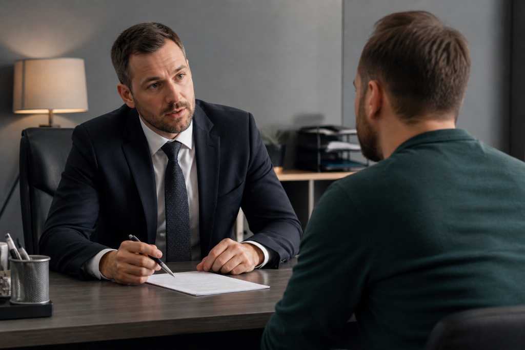 Bail Bond Agent discussing with a Client