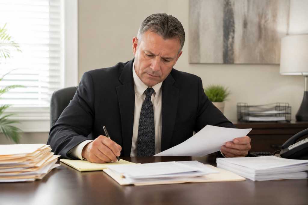 Bail Bondsman In Professional Office