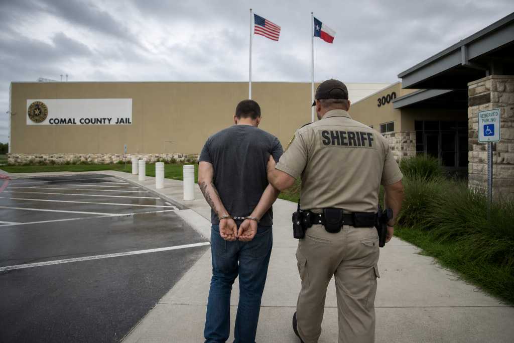 New Prisoner being escorted to Comal County Jail