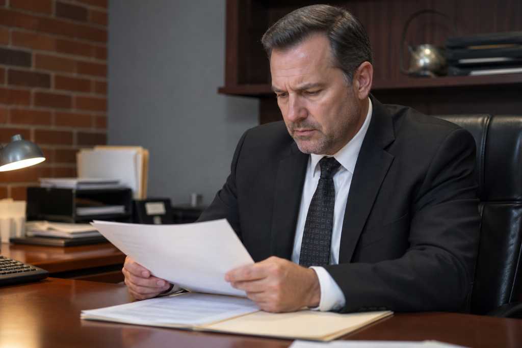 Professional Bail Bondsman Reading Case Files