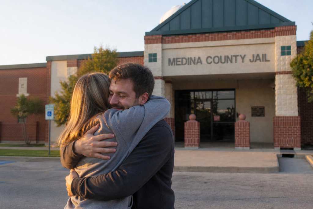 Reunion outside Medina County Jail