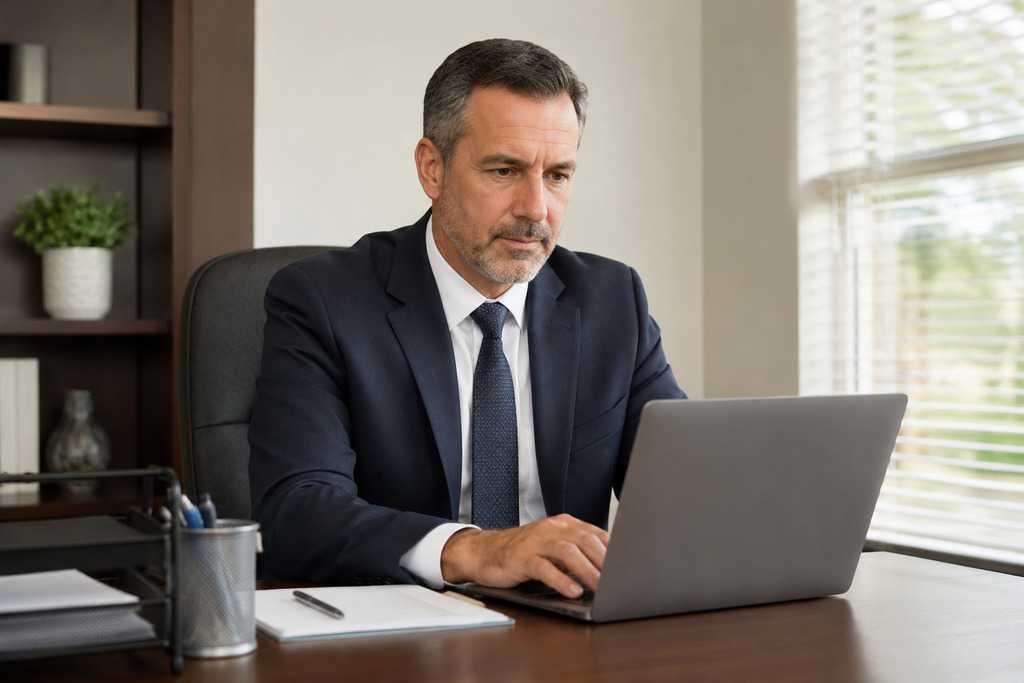 Bail Bond Agent In Modern Office