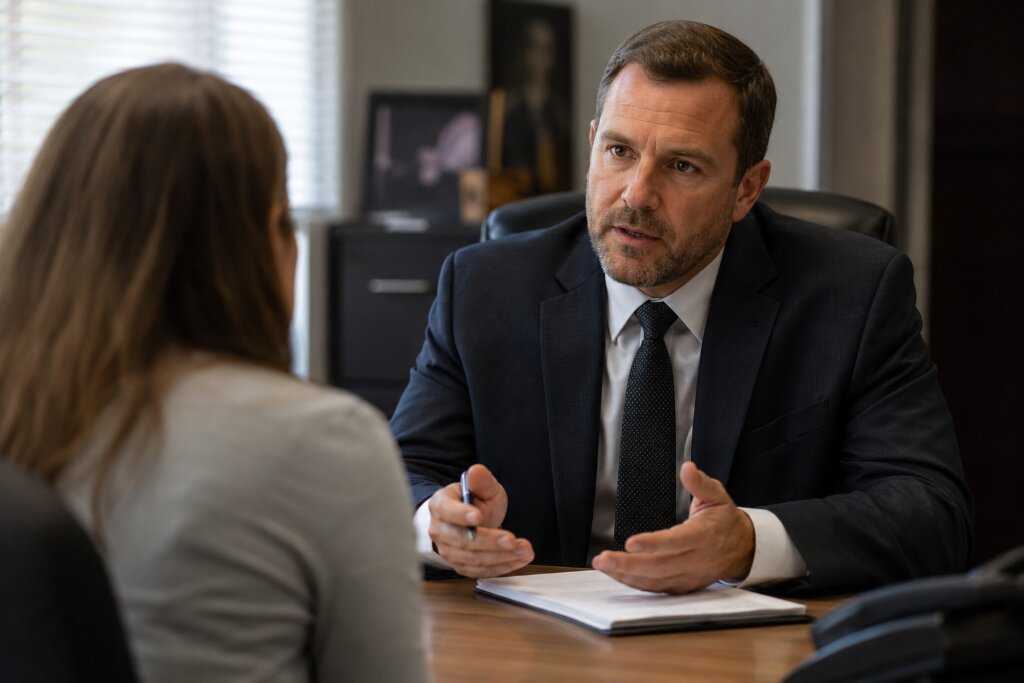 Bail Bondsman Client Discussion