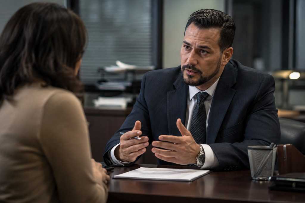 Bail Bondsman Meeting With Concerned Woman
