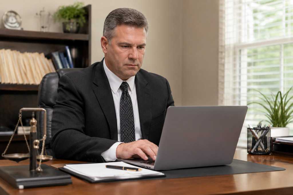 Bail Bondsman Reviewing Client Files