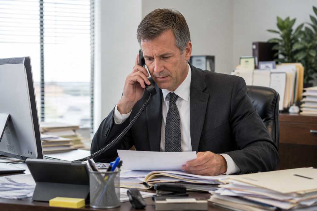 Bondsman Calling to a Client