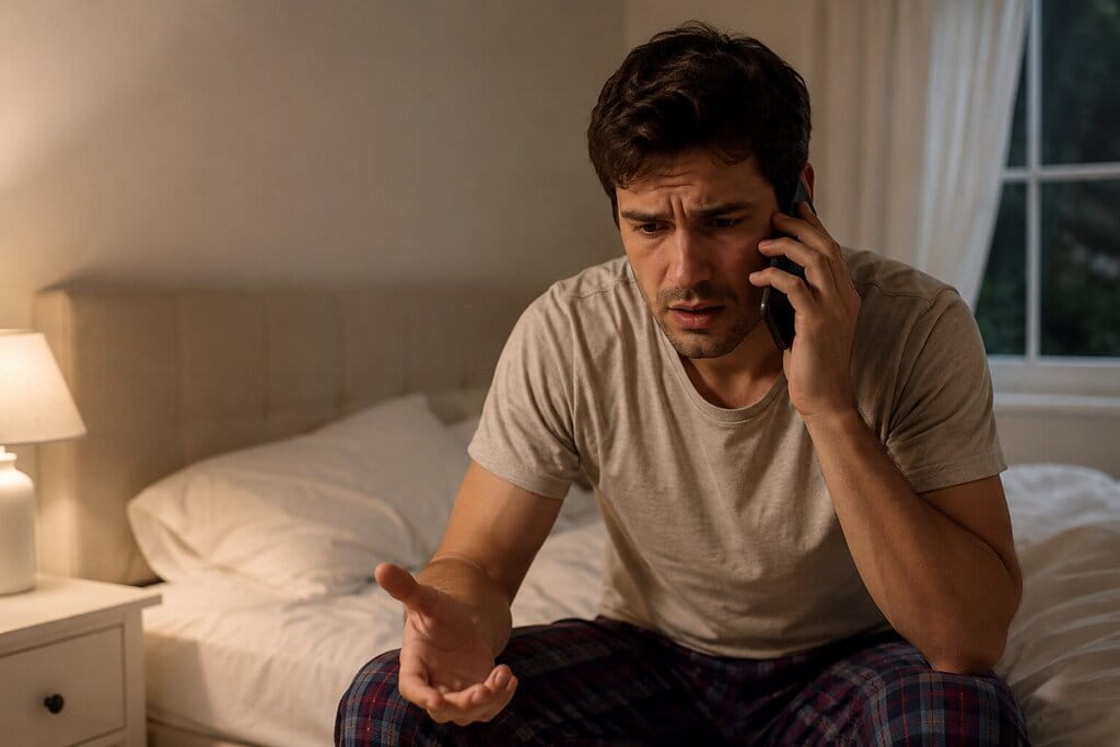 Worried Loved One Calling For Support